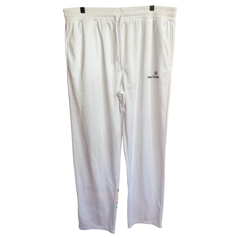Sergio Tacchini Men’s Sweatpants White with Rainbow Print Size XL Tracksuit Pant